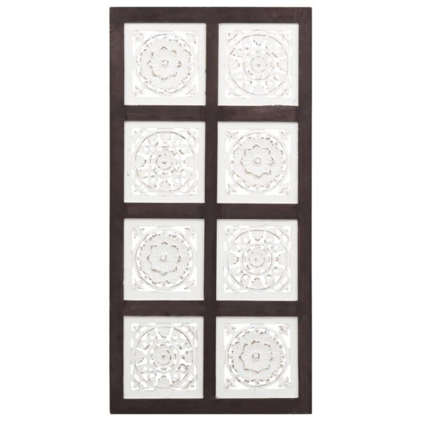 vidaXL Hand-Carved Wall Panel MDF 15.7"x31.5"x0.6" Brown and White - Image 2