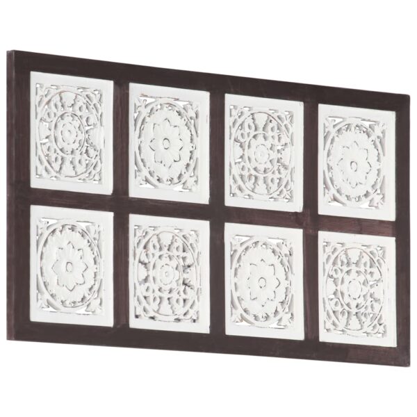 vidaXL Hand-Carved Wall Panel MDF 15.7"x31.5"x0.6" Brown and White - Image 4