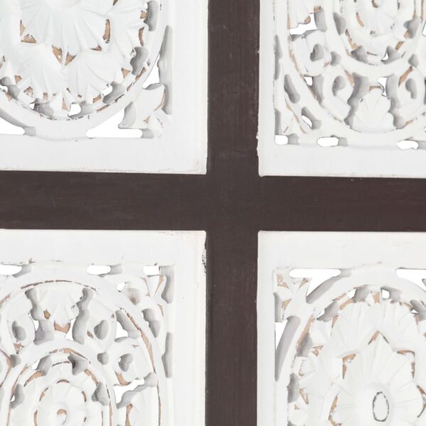 vidaXL Hand-Carved Wall Panel MDF 15.7"x31.5"x0.6" Brown and White - Image 5