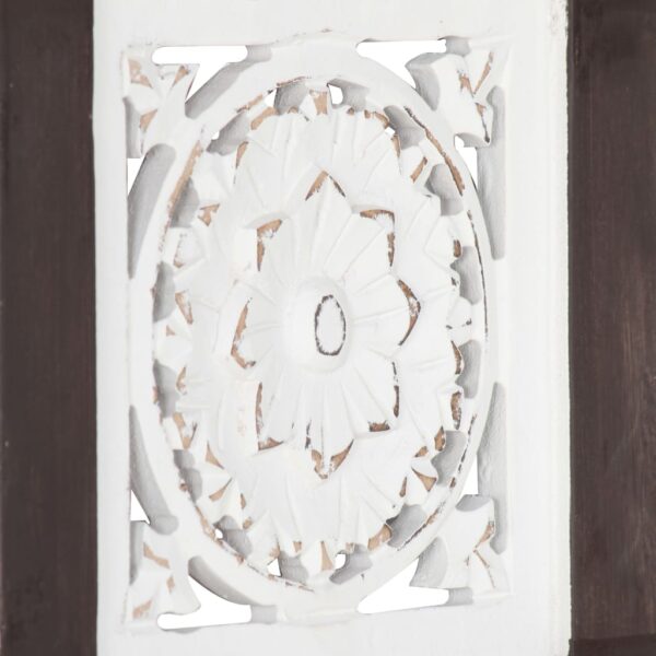 vidaXL Hand-Carved Wall Panel MDF 15.7"x31.5"x0.6" Brown and White - Image 6