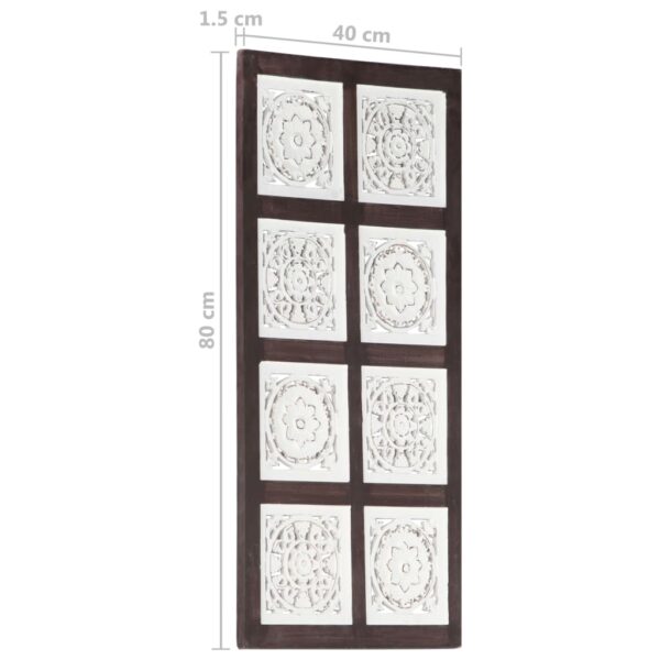 vidaXL Hand-Carved Wall Panel MDF 15.7"x31.5"x0.6" Brown and White - Image 8