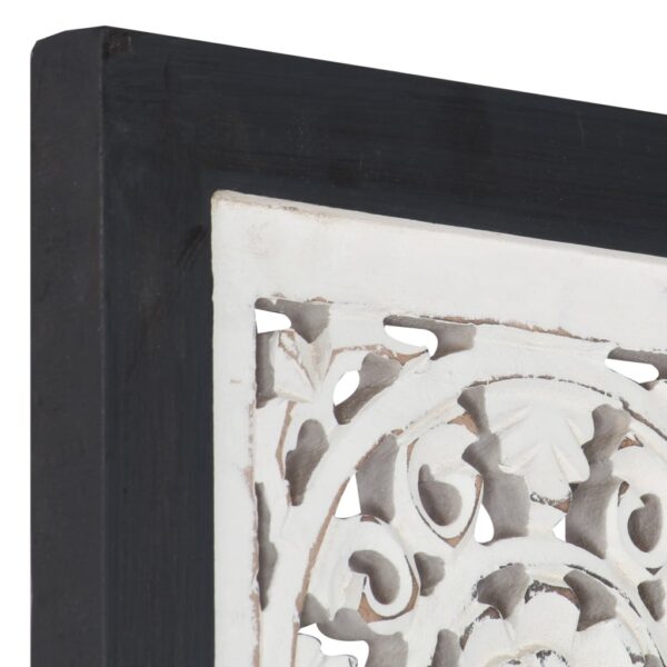 vidaXL Hand-Carved Wall Panel MDF 23.6"x23.6"x0.6" Black and White - Image 4