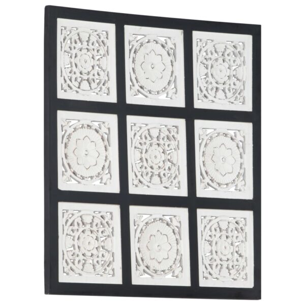 vidaXL Hand-Carved Wall Panel MDF 23.6"x23.6"x0.6" Black and White - Image 7