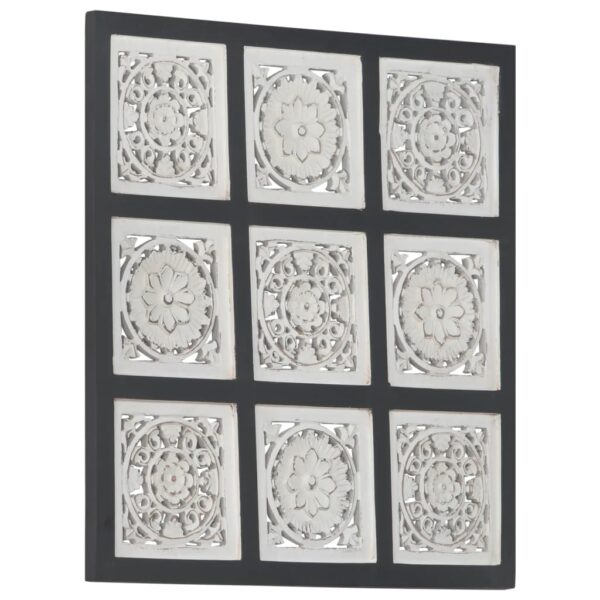 vidaXL Hand-Carved Wall Panel MDF 23.6"x23.6"x0.6" Black and White - Image 8