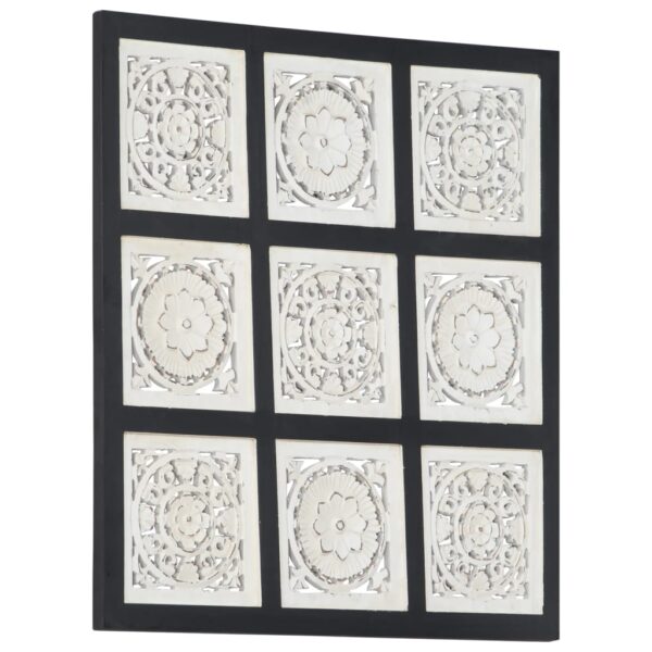 vidaXL Hand-Carved Wall Panel MDF 23.6"x23.6"x0.6" Black and White - Image 9