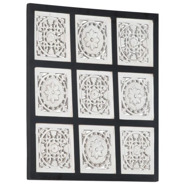 vidaXL Hand-Carved Wall Panel MDF 23.6"x23.6"x0.6" Black and White - Image 10