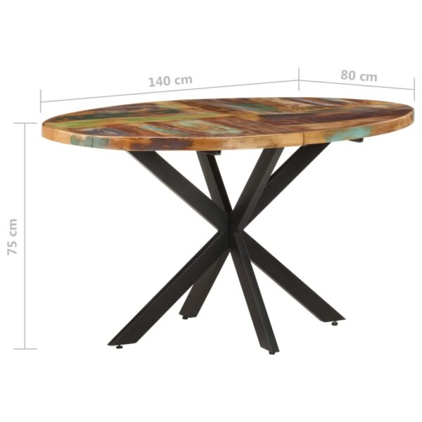 vidaXL Dining Table 55.1"x31.5"x29.5" Solid Reclaimed Wood - Image 7