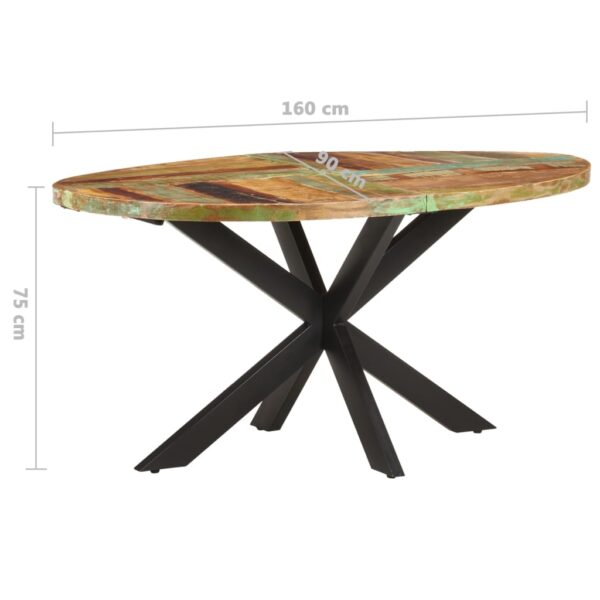 vidaXL Dining Table 63"x35.4"x29.5" Solid Reclaimed Wood - Image 5