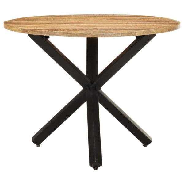 vidaXL Dining Table Round 39.4"x39.4"x29.5" Rough Mango Wood - Image 2