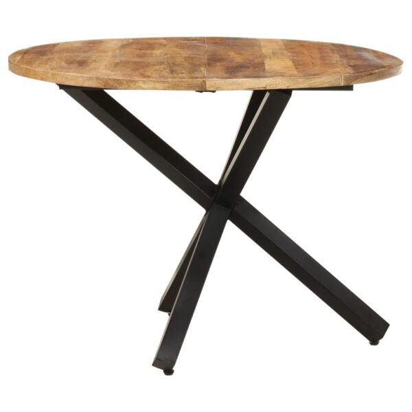 vidaXL Dining Table Round 39.4"x39.4"x29.5" Rough Mango Wood - Image 3