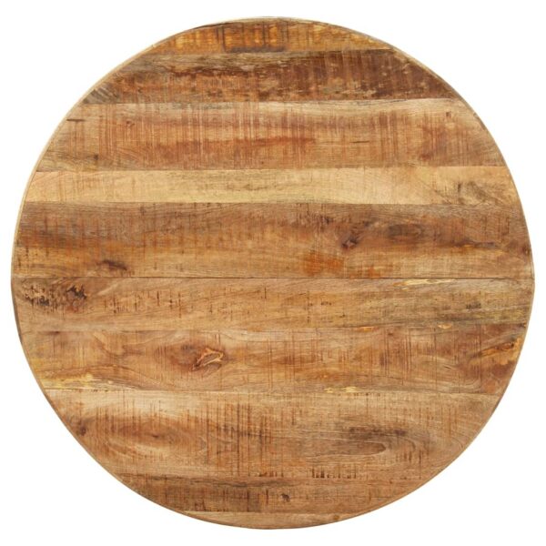 vidaXL Dining Table Round 39.4"x39.4"x29.5" Rough Mango Wood - Image 4