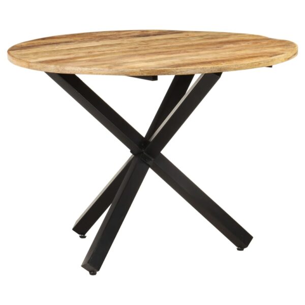 vidaXL Dining Table Round 39.4"x39.4"x29.5" Rough Mango Wood - Image 7