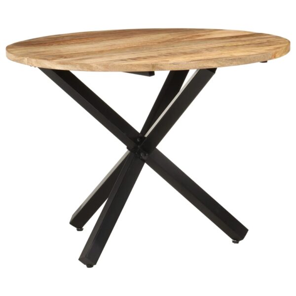 vidaXL Dining Table Round 39.4"x39.4"x29.5" Rough Mango Wood - Image 9