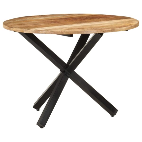 vidaXL Dining Table Round 39.4"x39.4"x29.5" Rough Mango Wood - Image 10