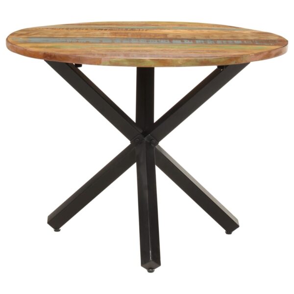 vidaXL Dining Table Round 39.4"x39.4"x29.5" Solid Reclaimed Wood - Image 2