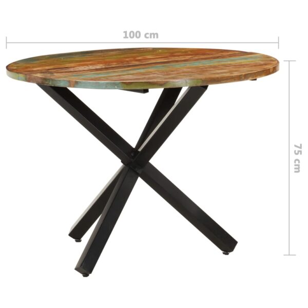 vidaXL Dining Table Round 39.4"x39.4"x29.5" Solid Reclaimed Wood - Image 6