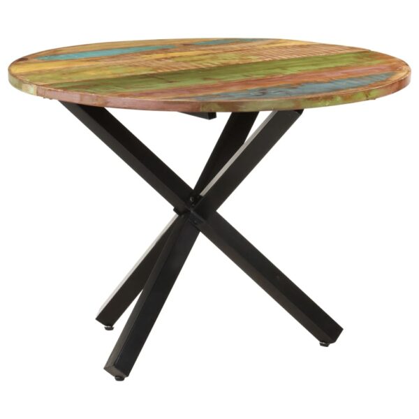 vidaXL Dining Table Round 39.4"x39.4"x29.5" Solid Reclaimed Wood - Image 9