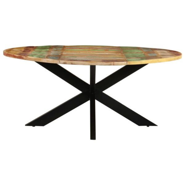 vidaXL Dining Table Round 68.9"x29.5" Solid Reclaimed Wood - Image 2