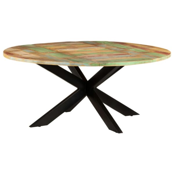 vidaXL Dining Table Round 68.9"x29.5" Solid Reclaimed Wood - Image 11