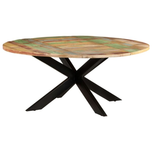 vidaXL Dining Table Round 68.9"x29.5" Solid Reclaimed Wood - Image 12