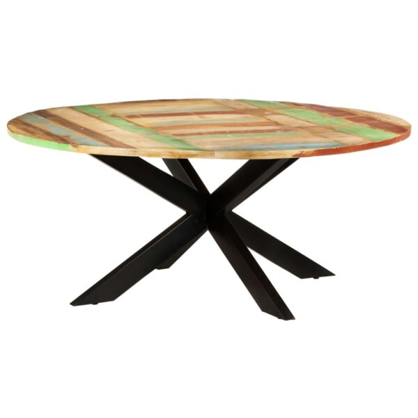 vidaXL Dining Table Round 68.9"x29.5" Solid Reclaimed Wood - Image 9