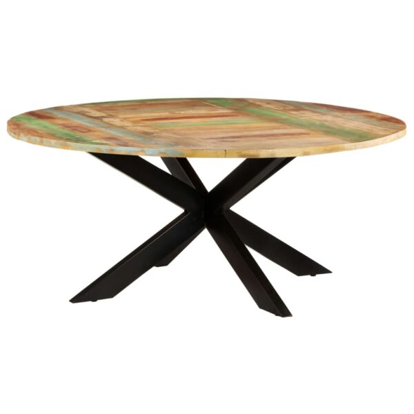 vidaXL Dining Table Round 68.9"x29.5" Solid Reclaimed Wood - Image 10