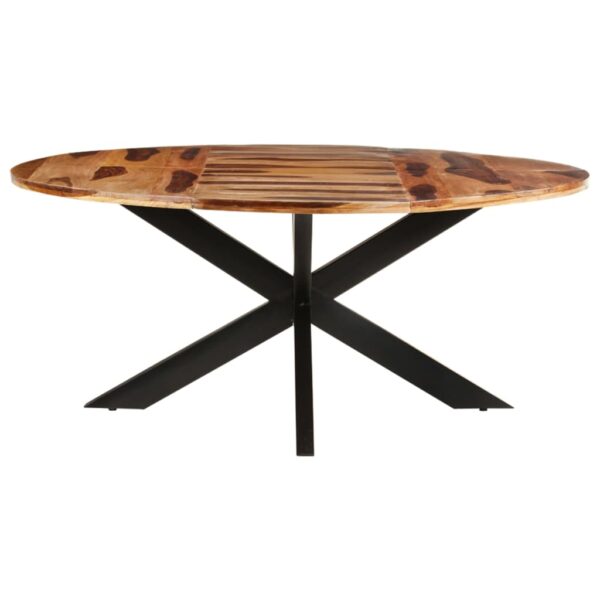 vidaXL Dining Table Round 68.9"x29.5" Acacia Wood with Honey Finish - Image 2