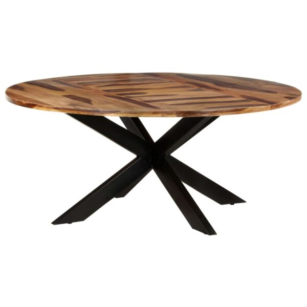 vidaXL Dining Table Round 68.9"x29.5" Acacia Wood with Honey Finish - Image 11