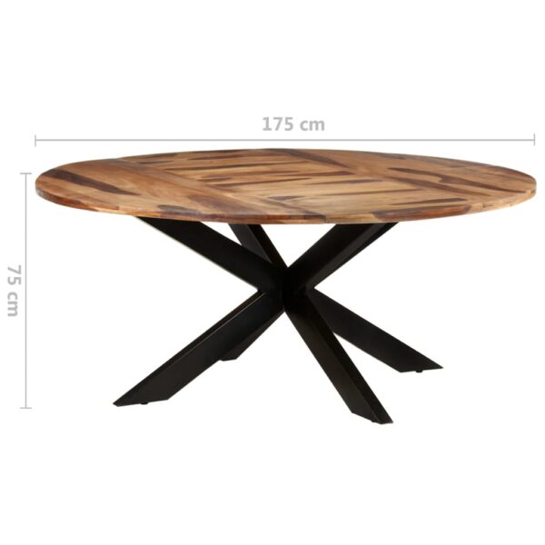 vidaXL Dining Table Round 68.9"x29.5" Acacia Wood with Honey Finish - Image 8