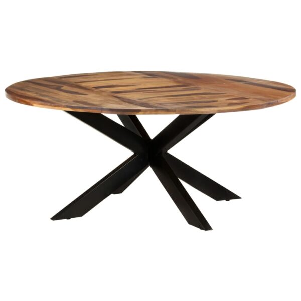 vidaXL Dining Table Round 68.9"x29.5" Acacia Wood with Honey Finish - Image 9