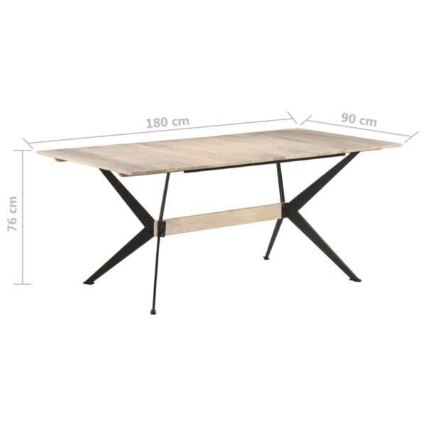 vidaXL Dining Table 70.9"x35.4"x29.9" Solid Mango Wood - Image 6