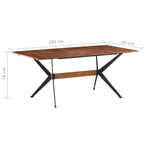 vidaXL Dining Table 70.9"x35.4"x29.9" Solid Mango Wood - Image 6