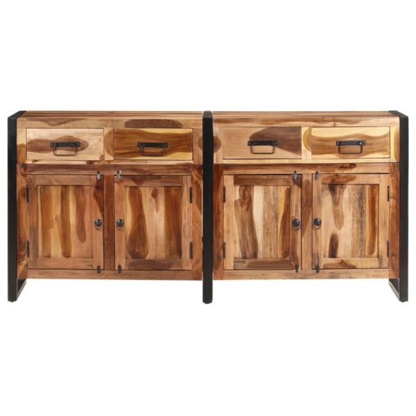 vidaXL Sideboard 67.7"x13.8"x31.5" Solid Acacia Wood with Honey Finish - Image 3