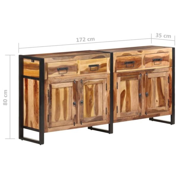 vidaXL Sideboard 67.7"x13.8"x31.5" Solid Acacia Wood with Honey Finish - Image 8