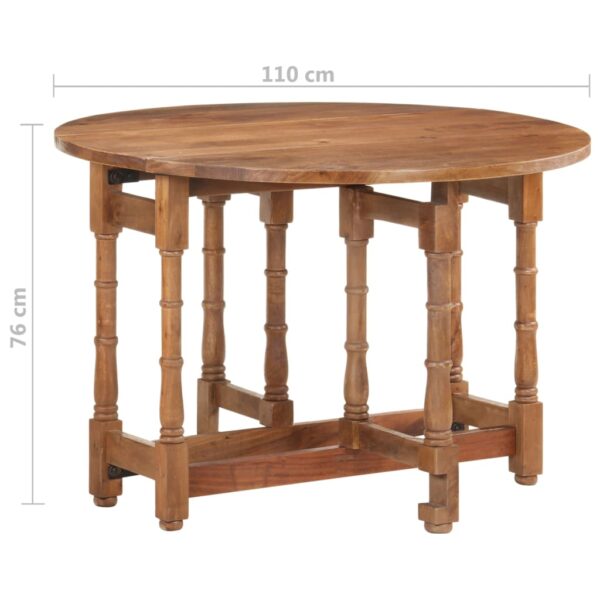 vidaXL Dining Table Round 43.3"x29.9" Solid Mango Wood - Image 9