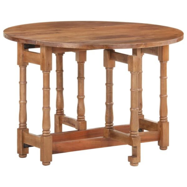 vidaXL Dining Table Round 43.3"x29.9" Solid Mango Wood - Image 10