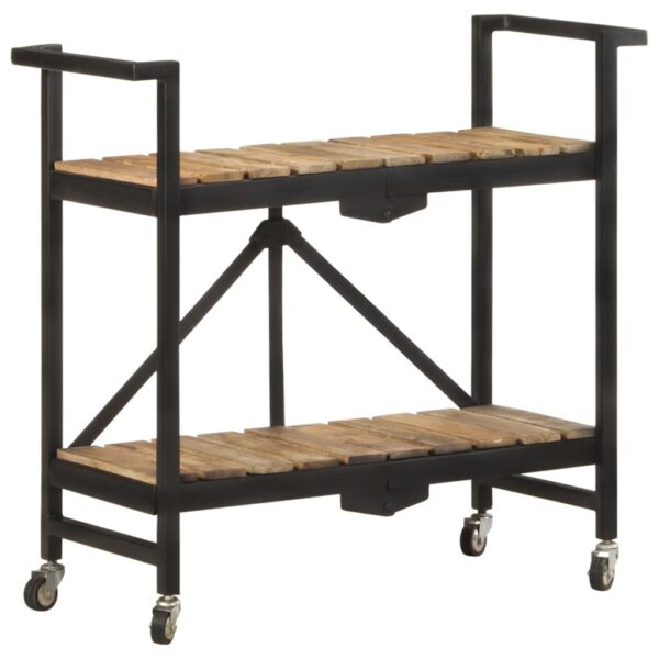 vidaXL Kitchen Trolley 34.2"x14.2"x31.9" Solid Mango Wood - Image 12