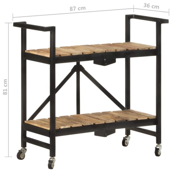 vidaXL Kitchen Trolley 34.2"x14.2"x31.9" Solid Mango Wood - Image 9