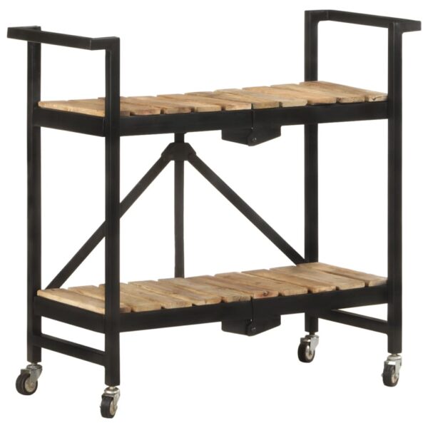 vidaXL Kitchen Trolley 34.2"x14.2"x31.9" Solid Mango Wood - Image 10