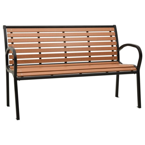 vidaXL Patio Bench 49.2" Steel and WPC Black and Brown