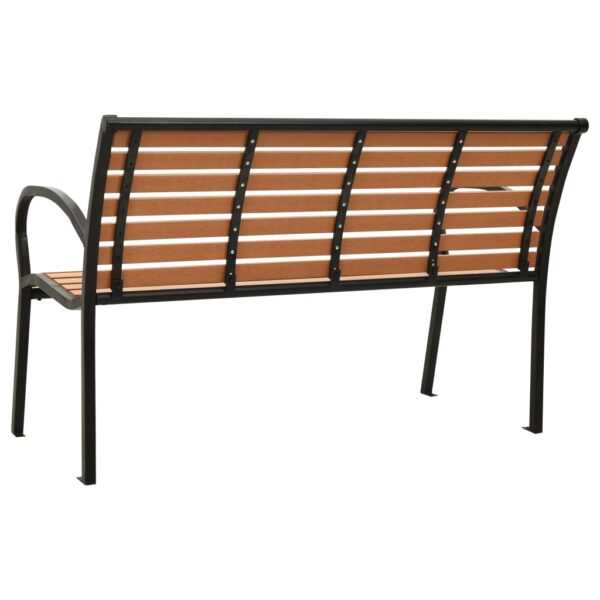 vidaXL Patio Bench 49.2" Steel and WPC Black and Brown - Image 4