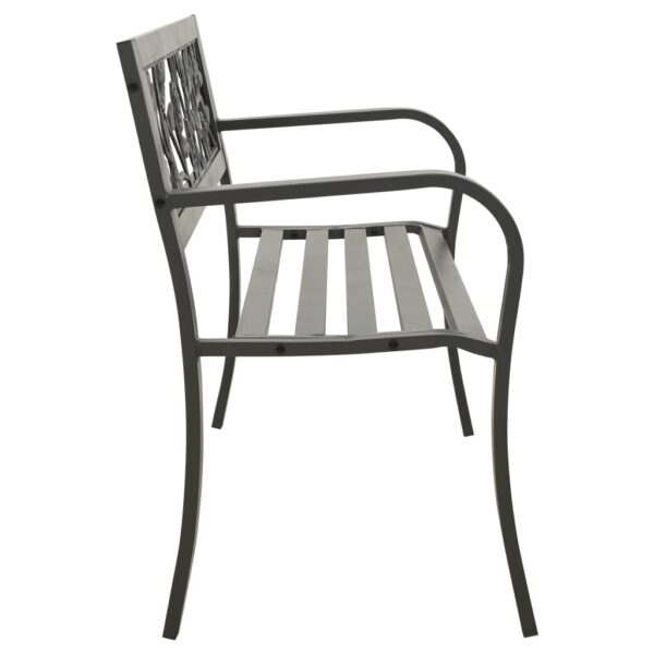 vidaXL Patio Bench 49.2" Steel Gray - Image 3