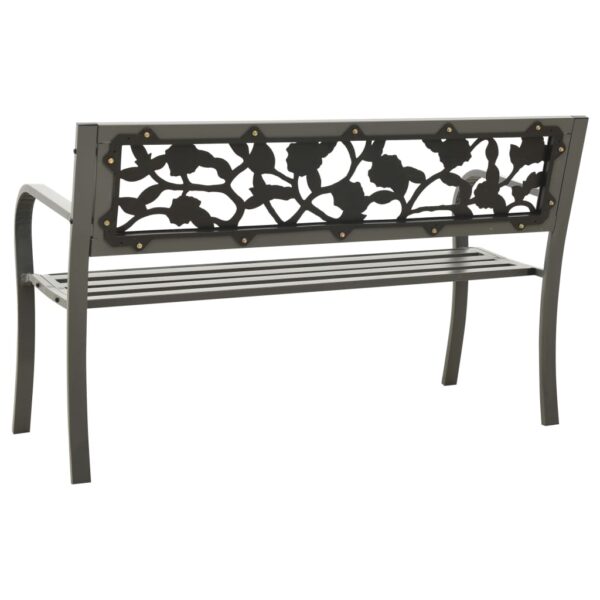 vidaXL Patio Bench 49.2" Steel Gray - Image 4