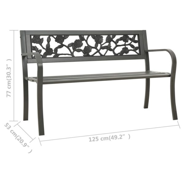 vidaXL Patio Bench 49.2" Steel Gray - Image 6