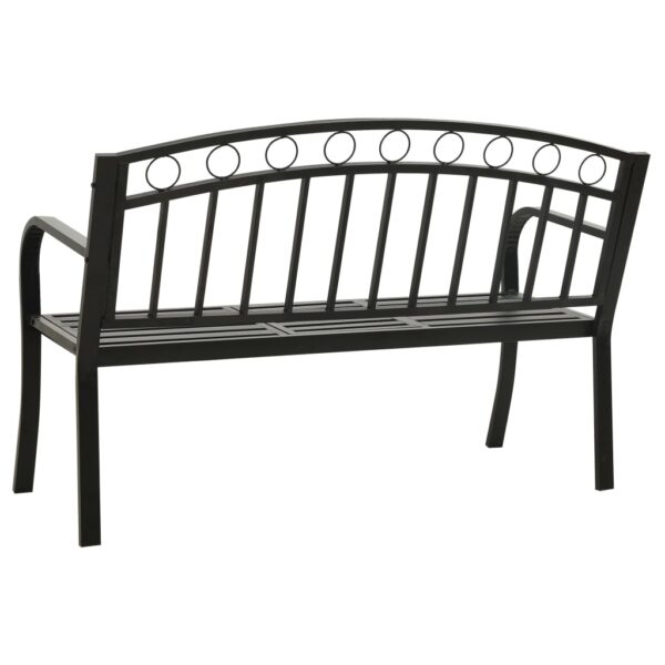 vidaXL Patio Bench with a Table 49.2" Steel Black - Image 5