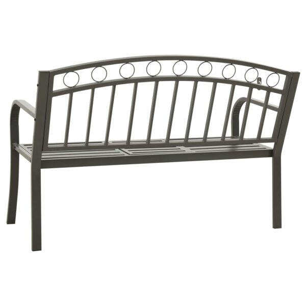 vidaXL Patio Bench with a Table 49.2" Steel Gray - Image 5