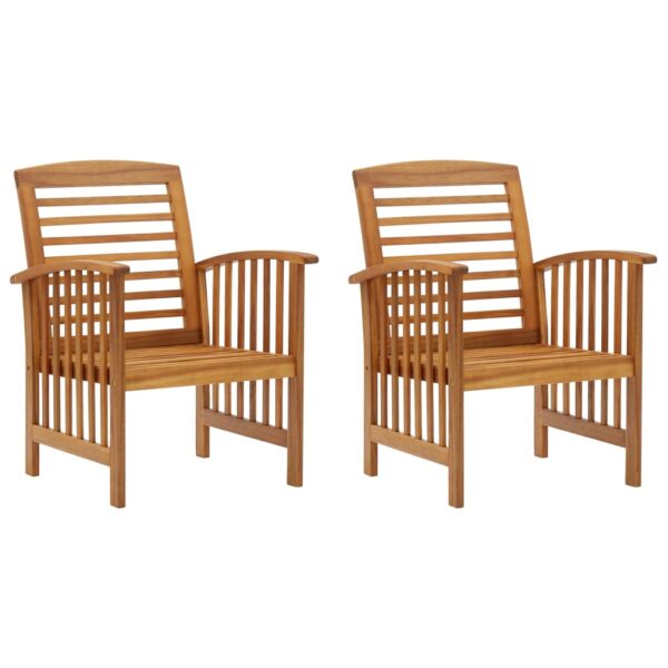 vidaXL Patio Chairs 2 pcs Solid Acacia Wood