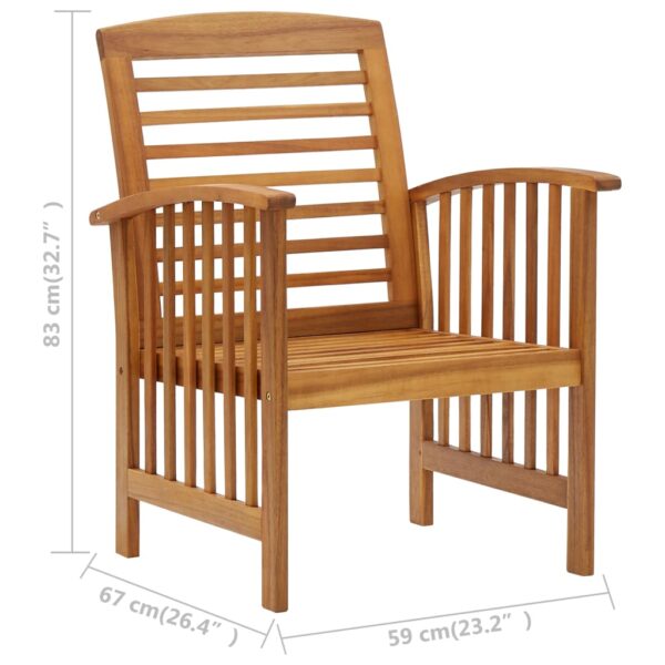 vidaXL Patio Chairs 2 pcs Solid Acacia Wood - Image 8