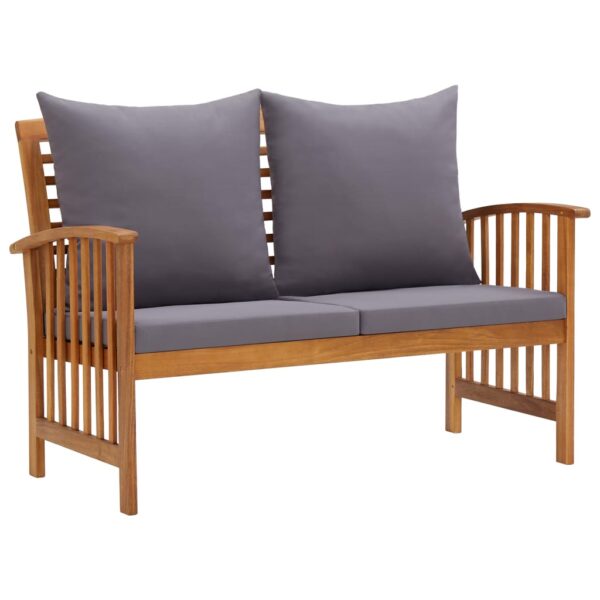 vidaXL Patio Bench with Cushions 46.9" Solid Acacia Wood