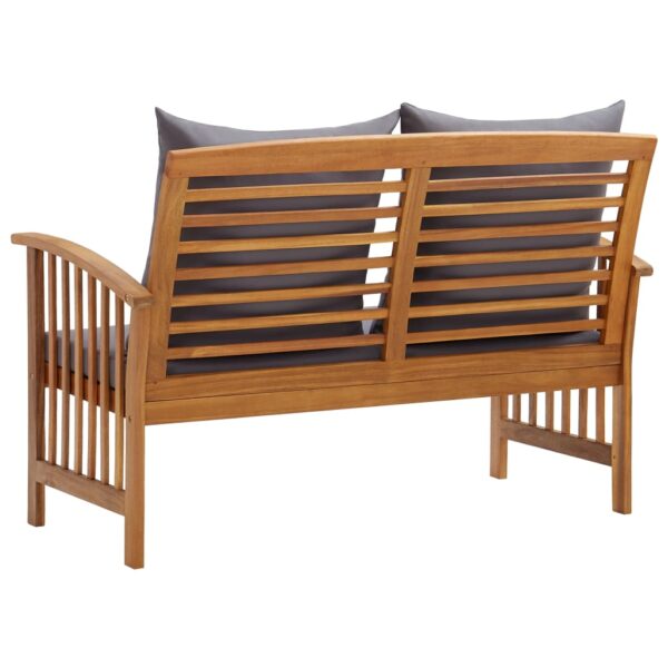 vidaXL Patio Bench with Cushions 46.9" Solid Acacia Wood - Image 4